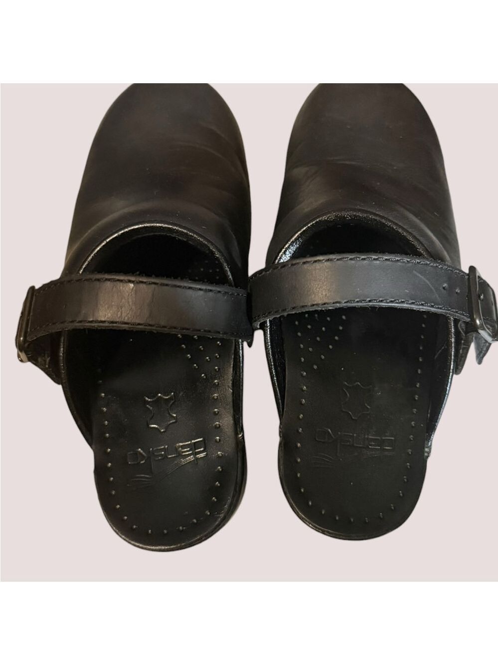 Dansko Black Leather Clogs Strap Comfort Shoes 36 US 6 - Picture 4 of 11